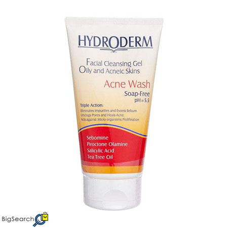 پاک کننده آرایش و ژل شوینده صورت هیدرودرم (Hydroderm) با مواد غیر صابونی ساخته شده است و برای افرادی که در طول شبنه روز چند بار به پاک کردن صورت احتیاج دارند، مناسب است
