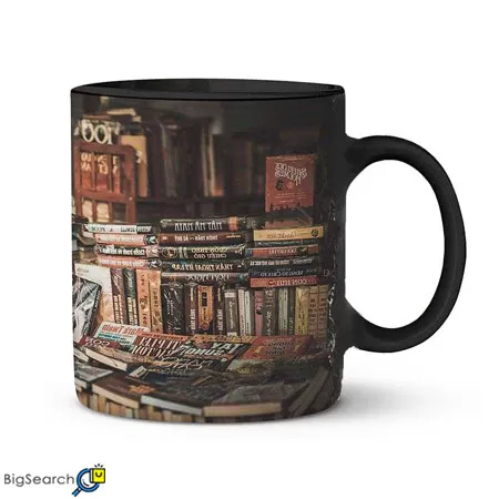 ماگ حرارتی طرح کتابخانه با وزن ۳۳۰ گرم