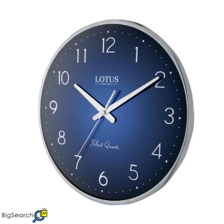 ساعت دیواری لوتوس مدل JEORGE-M-6612 با طراحی گرد و صفحه آبی زیبا