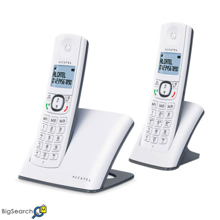 تلفن بی سیم آلکاتل مدل F580 Duo همراه با 2 گوشی بی سیم سفید رنگ و زیبا