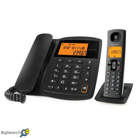 تلفن آلکاتل Versatis E100 Combo با قابلیت استفاده تلفن رو میزی در هنگام قطع برق، امکان ۷ ساعت مکالمه، CallerID، سیستم آلارم، قفل صفحه کلید و اتصال تا ۴ گوشی بی سیم