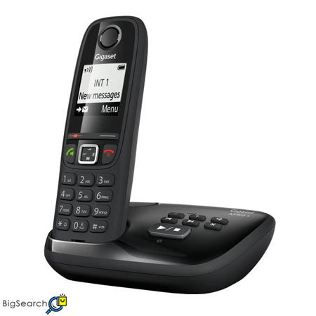 تلفن بی سیم گیگاست مدل AS405A مجهز به بلندگویی با فن‌آوری HSP می‌باشد و از تکنولوژی DECT نیز بهره می‌برد.