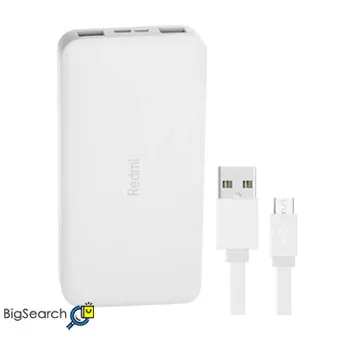 پاوربانک شیائومی مدل Redmi ظرفیت 10000 میلی آمپر به همراه کابل تبدیل microUSB و شارژ همزمان دو دستگاه