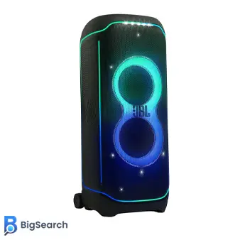 اسپیکر خانگی JBL با طراحی مدرن و صدای بیس‌دار مناسب مهمانی و فضاهای بزرگ