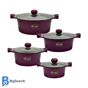 سرویس پخت و پز ام جی اس مدل کد 800077، مجموعه ۲۵ پارچه گرانیتی با تابه بیضیشکل